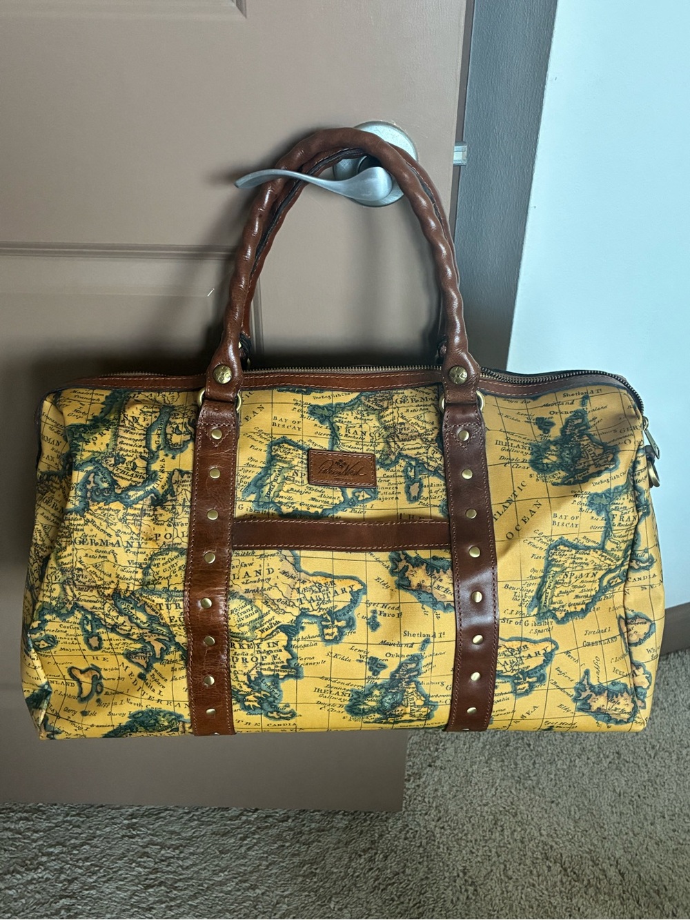 Patricia Nash Milano Weekender Signature Map Duffle Bag